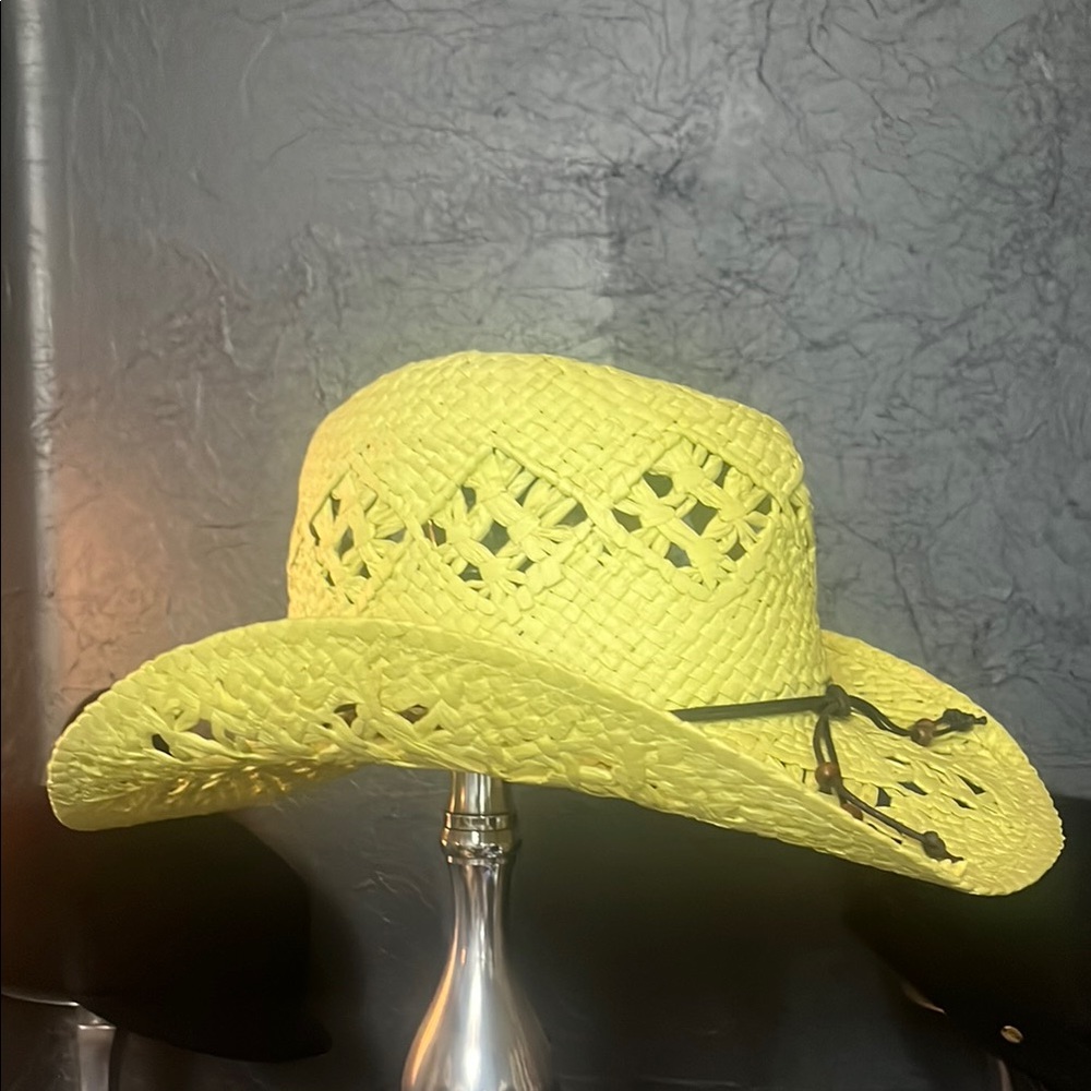 Lucky Brand Yellow Wide Brim Hat